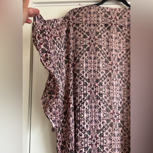 NWT BCBGeneration Floral pleated Kimono Tunic Open Front Flutter Sleeve Cover OS - Picture 5 of 9